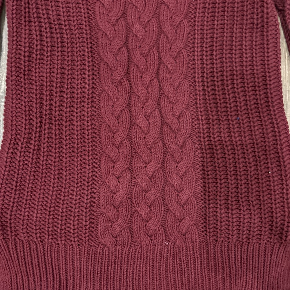 Nautica burgundy cable knit sweater - Picture 3 of 7